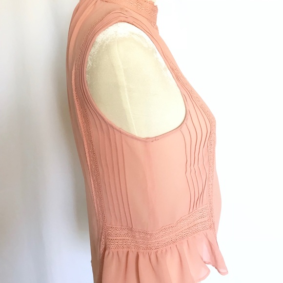 (A) Blush Chiffon Blouse  NWT - Picture 4 of 7